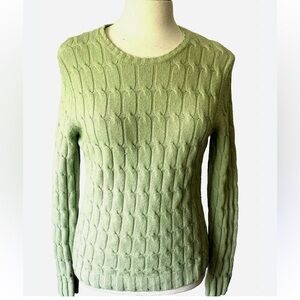 GAP Vintage Green Wool cable knit sweater size medium